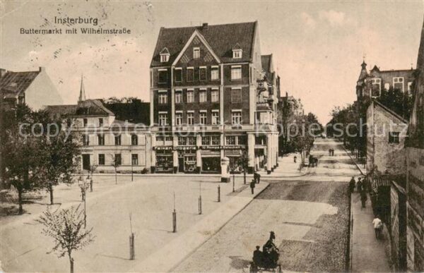 Insterburg Tschernjachowsk RU Buttermarkt m. Wilhelmstrasse u. Kutsche