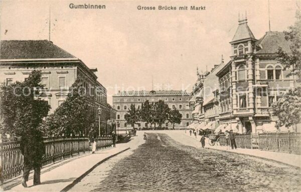 Gumbinnen Goesev Gussew Oblast Kaliningrad RU Grosse Bruecke m. Markt