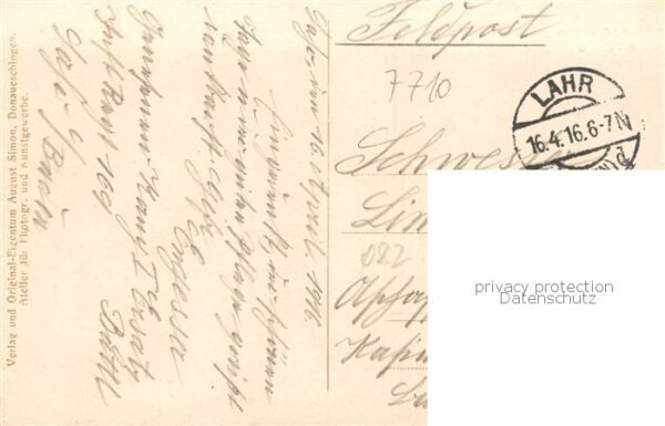 Donaueschingen Hotel Adler u. Rathaus Feldpost – Bild 2