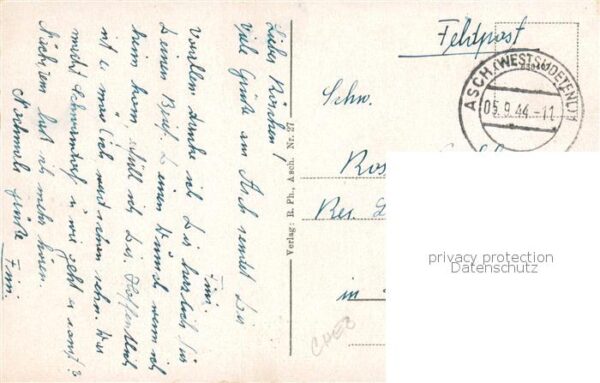 Asch As Sudetengau CZ A.-H.-Strasse - Feldpost – Bild 2