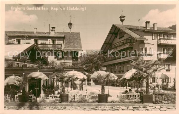 Kaprun Orglers Gaststaetten Aussenansicht m. Cafe-Terrasse