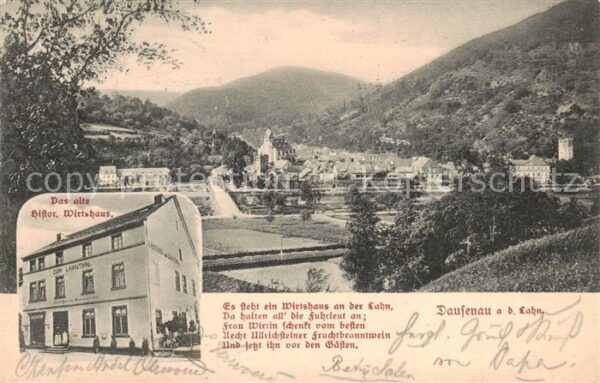 Dausenau Gesamtansicht u. hist. Wirtshaus