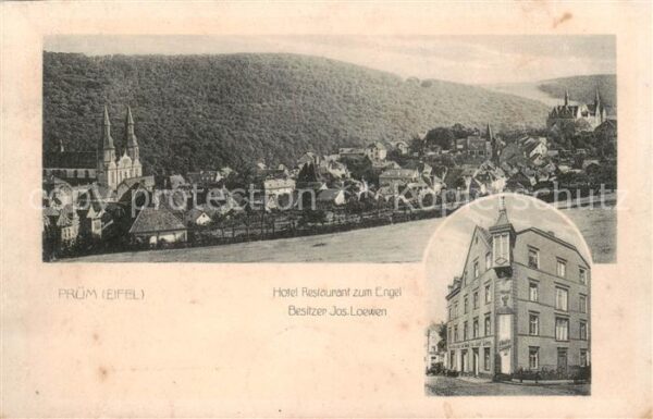 Pruem Eifel Gesamtansicht u. Hotel-Rest. Zum Engel