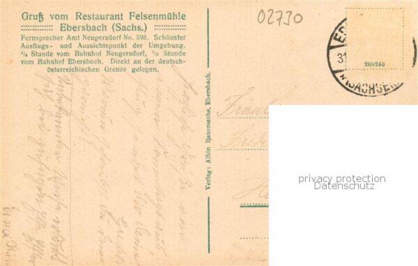 Ebersbach Sachsen Restaurant Felsenmuehle Aussenansicht m. Kutsche – Bild 2