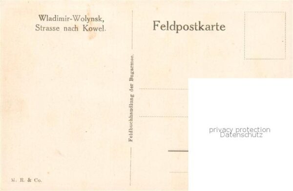 Wladimir-Wolynsk Wolodymyr-Wolynskyj UA Strasse nach Kowel m. Gespann Feldpostka – Bild 2