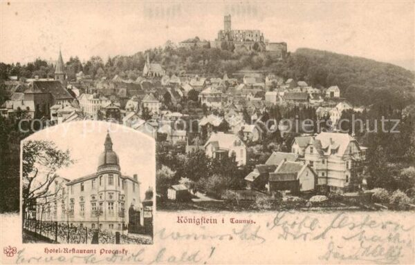 Koenigstein  Taunus Gesamtansicht u. Hotel-Restaurant Procasky
