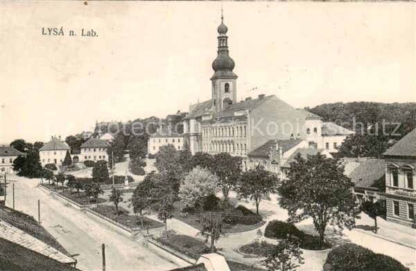 Lysa  nad Labem Lissa Elbe CZ Teilansicht m. Kirche