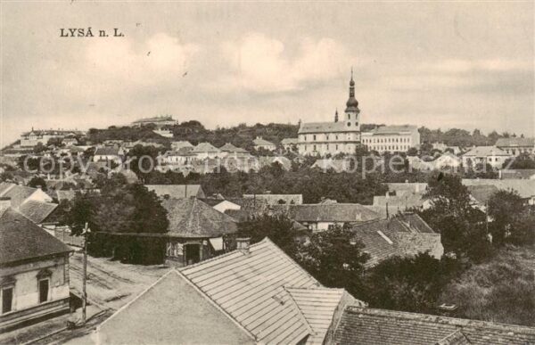 Lysa  nad Labem Lissa Elbe CZ Teilansicht m. Kirche