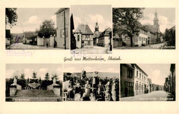 Mettenheim Rheinhessen Hindenburg-Strasse - Ehrenmal - A.-H.-Strasse