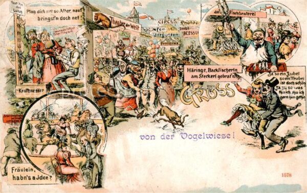 Dresden Elbe Vogelwiese Jahrmarkt - Lustige Karte