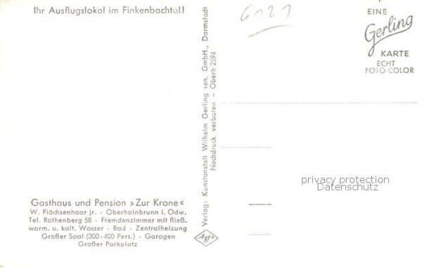 Rothenberg Odenwald Gasthaus-Pension Zur Krone Finkenbachtal – Bild 2