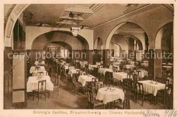 Braunschweig Bruenings Saalbau Oberers Restaurant Innenansicht
