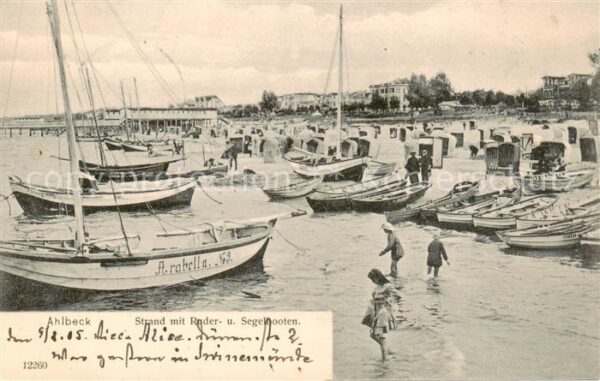 Ahlbeck Ostseebad Strand m. Ruder- u. Segelbooten