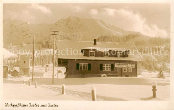 Oberjoch Hochpasshaus Iserer m. Iserer Wintersportplatz Schnee