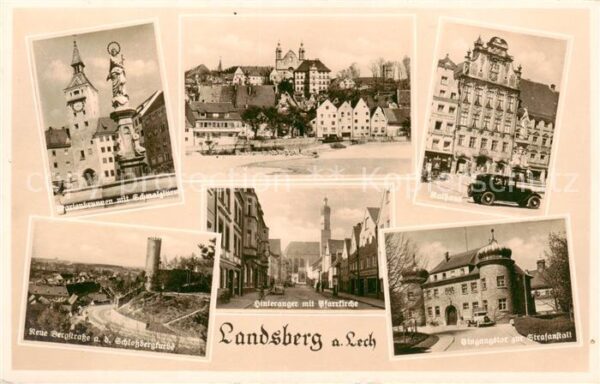 Landsberg Lech Rathaus - Marienbrunnen m. Schmalzturm - Eingangstor z. Grafansta