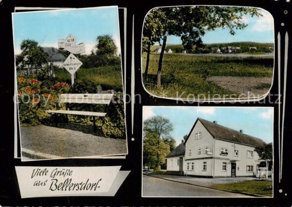 Bellersdorf Teilansichten u. Gasthaus-Pension zum gruenen Baum-Aussenansicht