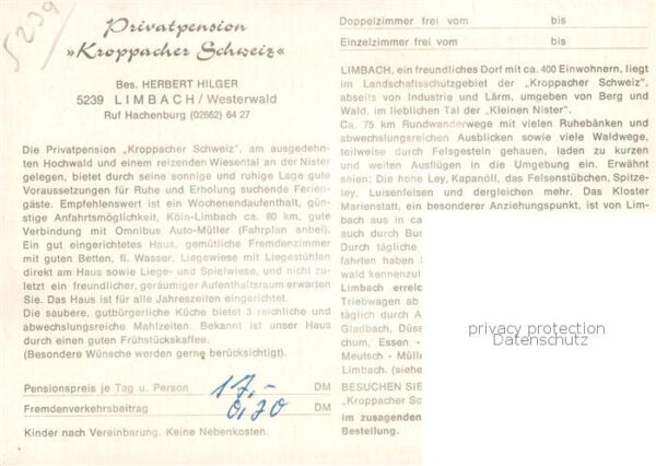 Limbach Kroppach Privatpension Kroppacher Schweiz Informationen – Bild 2