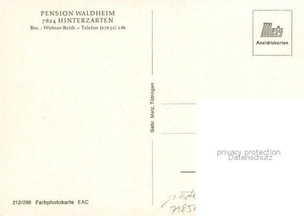 Hinterzarten Pension Waldheim Aussenansicht m. Garten – Bild 2