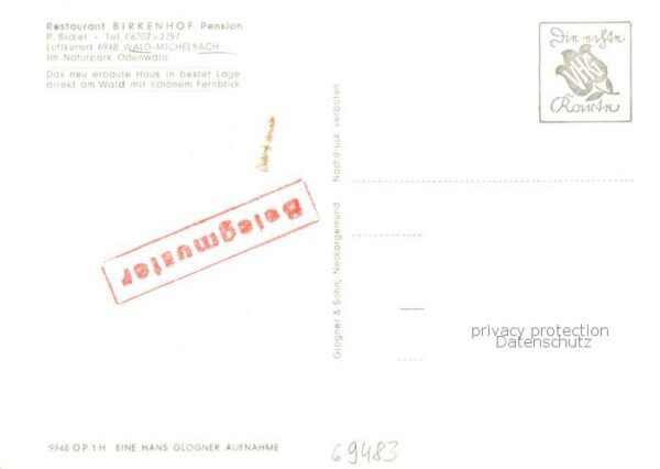 Wald-Michelbach Restaurant-Pension Birkenhof Aussenansicht – Bild 2