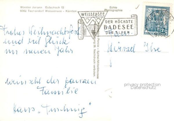 Techendorf Weissensee Kaernten AT Fliegeraufnahme u. Haus Tuschnig Aussenansicht – Bild 2