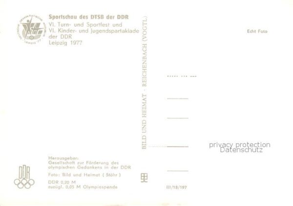 Leipzig Sportschau d. DTSB d. DDR 6. Turnfest – Bild 2
