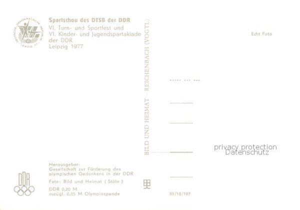 Leipzig Sportschau d. DTSB d. DDR 6. Turnfest – Bild 2