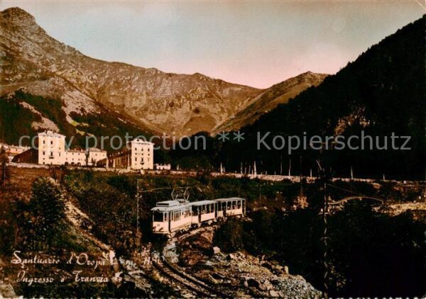 Oropa 1180m IT Wallfahrtsort Eintritt m. Tram-Strassenbahn