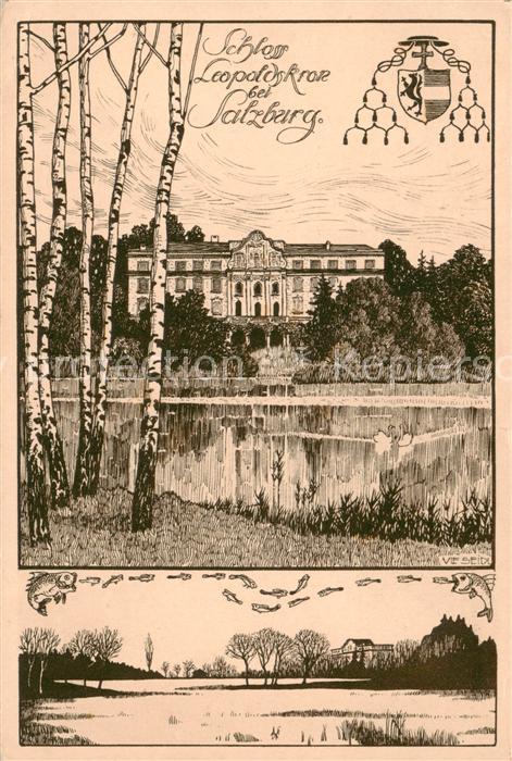 Salzburg  AT Schloss Leopoldskron Federzeichnung