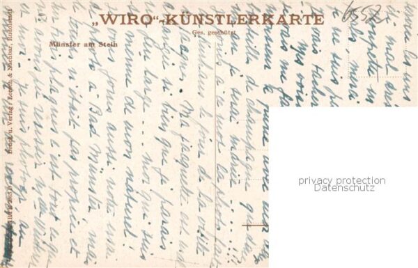 Muenster Stein Teilansicht m. Fluss Wiro-Kuenstlerkarte – Bild 2