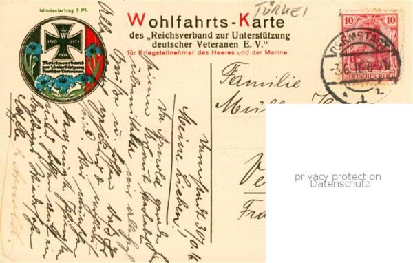 Tuerkei Turkey Sultan Ghazi Mohamed 5. Kuenstlerkarte Rud. Kroenund – Bild 2