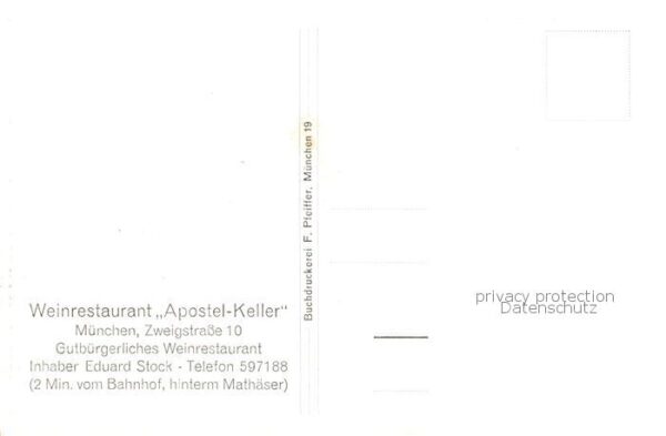 Muenchen Weinrestaurant Apostel-Keller Innenansicht – Bild 2