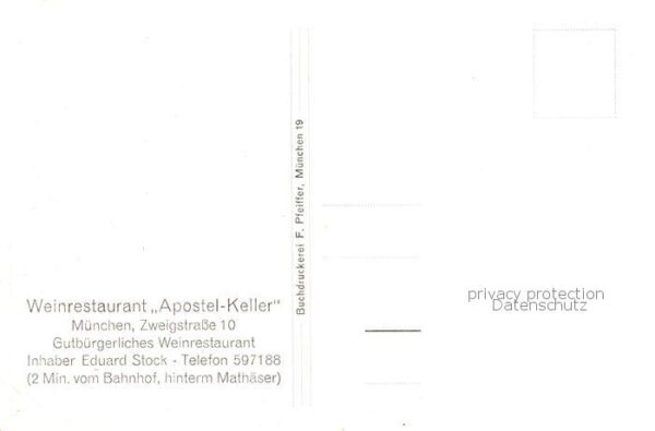 Muenchen Weinrestaurant Apostel-Keller Innenansicht – Bild 2