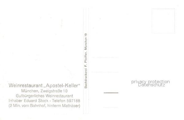 Muenchen Weinrestaurant Apostel-Keller Innenansicht – Bild 2