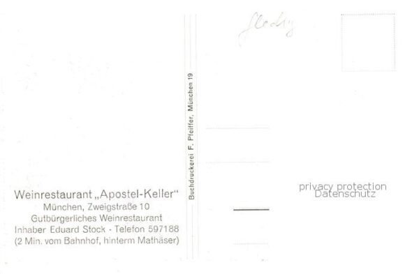 Muenchen Weinrestaurant Apostel-Keller Innenansicht – Bild 2