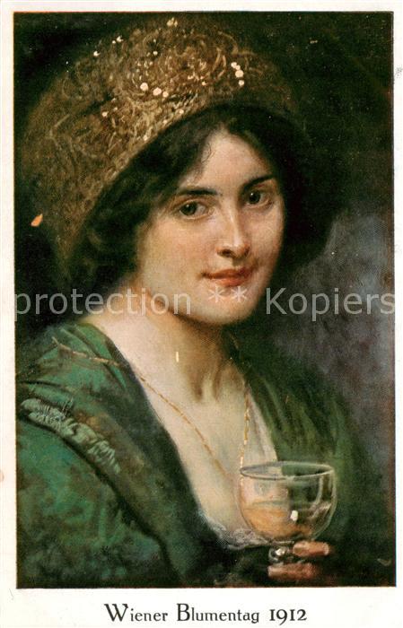 Wien AT Karte Wiener Blumentag Frau-Portrait