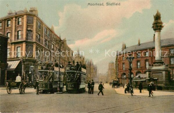 Moorhead Sheffield UK Stadtzentrum Strassenbahn