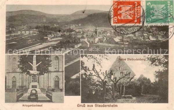 Staudernheim Panorama Kriegerdenkmal Ruine Disibodenberg