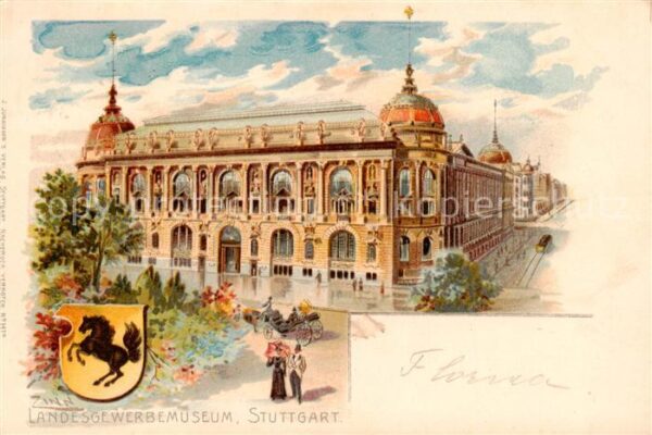 Stuttgart Landesgewerbemuseum Wappen Kuenstlerkarte