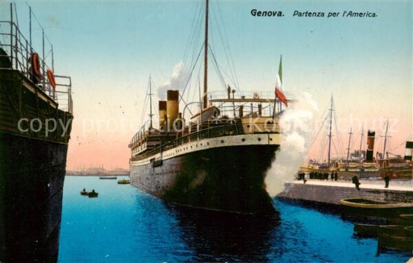 Genova Genua Liguria IT Partenza per l America Hochseedampfer