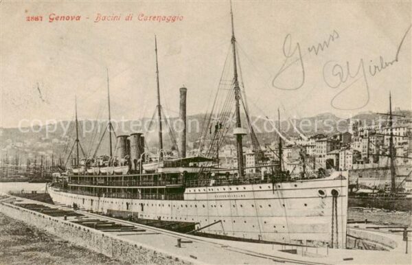 Genova Genua Liguria IT Bacini di Carenaggio Hochseedampfer