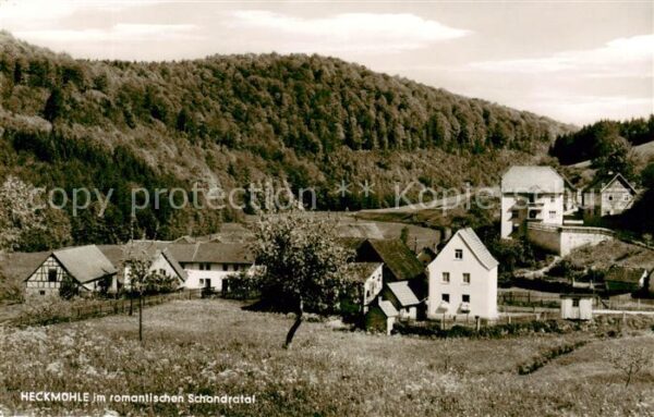 Heckmuehle Gemuenden Schondratal Bayern im Schondratal Panorama