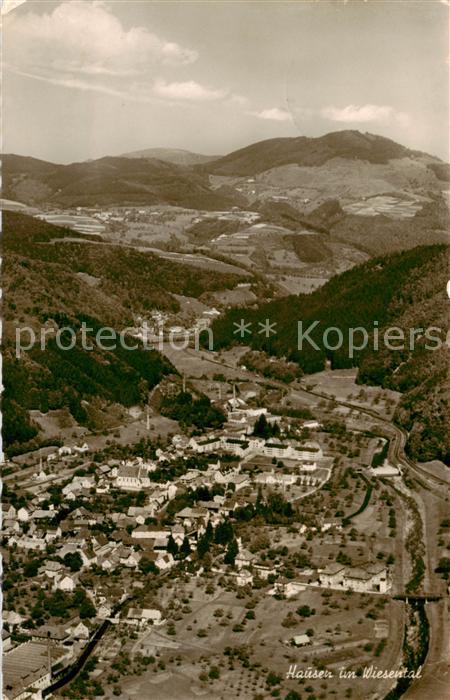 Haeusern Schwarzwald im Wiesental Fliegeraufnahme