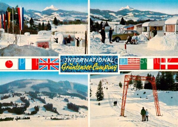 Wertach Gruentensee Camping Wintersportplatz Allgaeuer Alpen Skilift Nationalfla