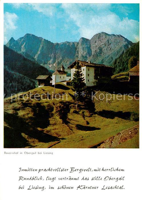 Obergail Liesing Kaernten AT Bauernhof in den Bergen Kapelle Alpen