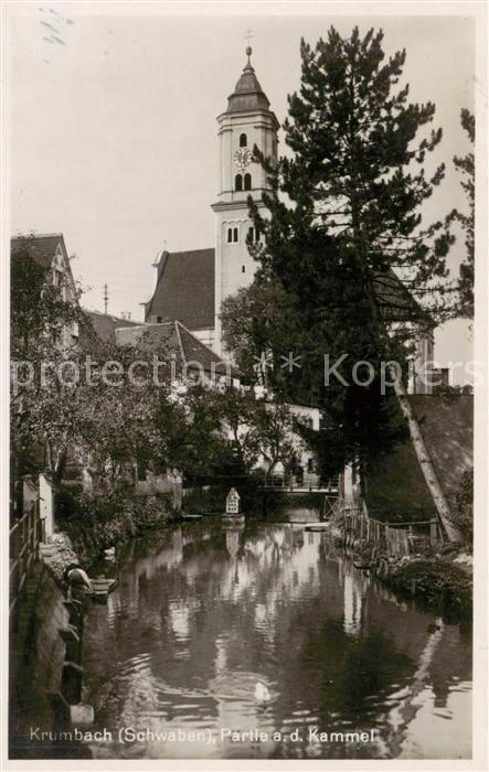 Krumbach Schwaben Partie an der Kammel Blick zur Kirche