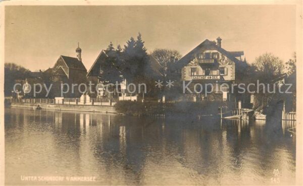 Unterschondorf Gasthof am See Ansicht vom Ammersee aus