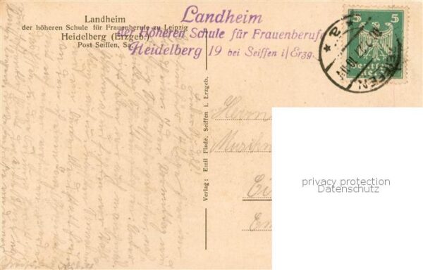 Heidelberg Erzgebirge Ortsansicht mit Landheim mit Ahornberg Winterlandschaft – Bild 2