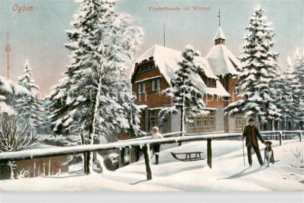Oybin Toepferbaude im Winter Zittauer Gebirge