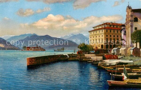 Isola-Bella Lago Maggiore IT Haeuserpartie am See Insel Alpen Photochromi Serie