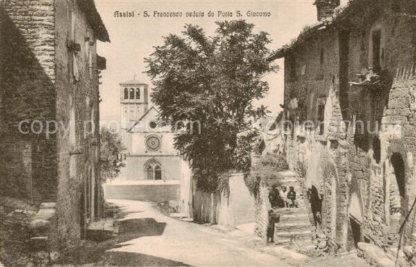 Assisi Umbria Chiesa San Francesco veduta da Porta San Giacomo